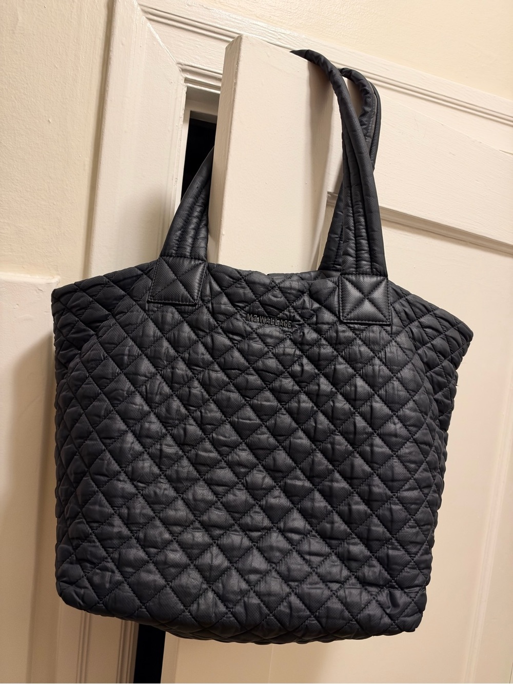 Quilted Black Tote Bag by MZ Wallace